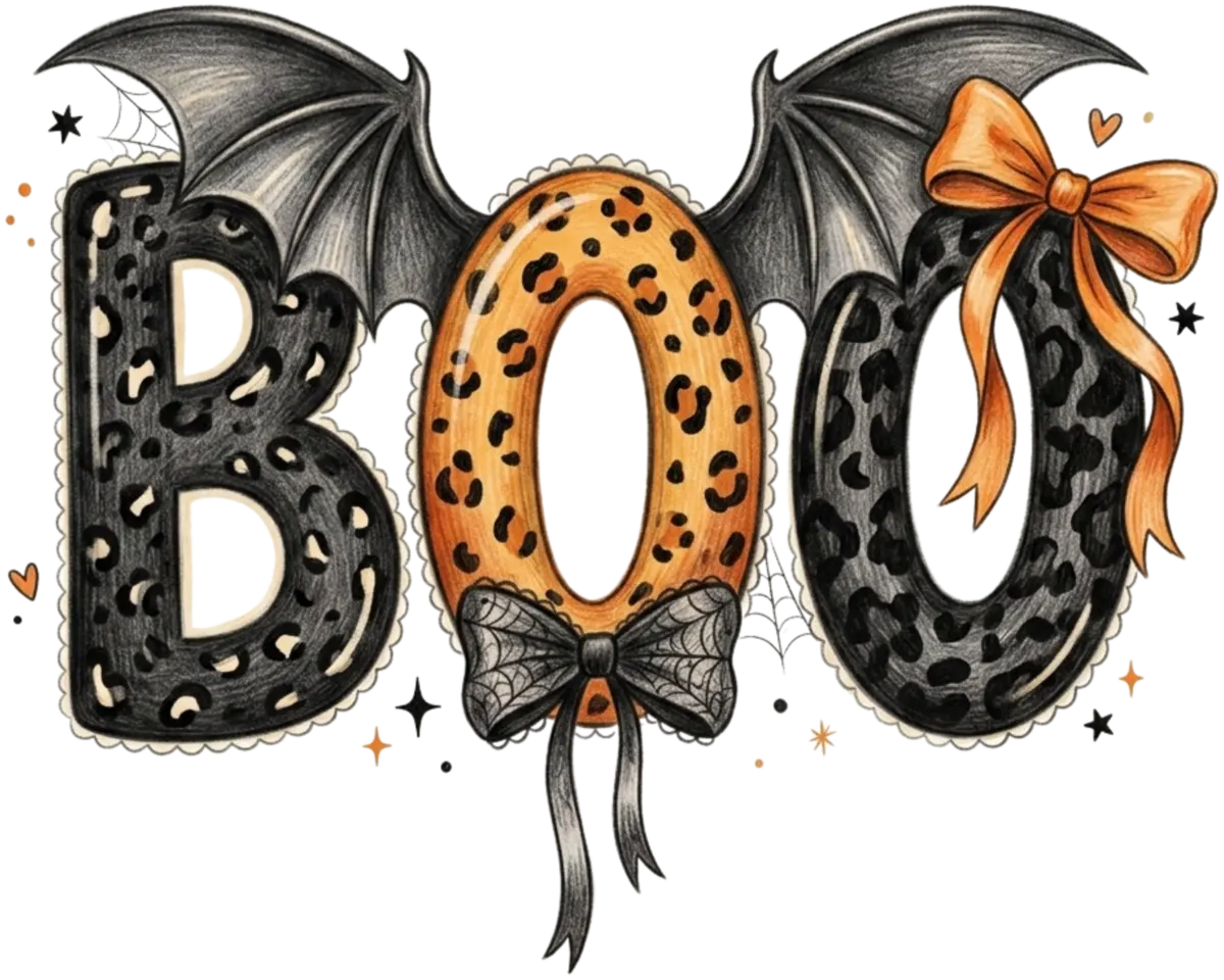 Boo mit Fledermausflügeln – Bügelbild