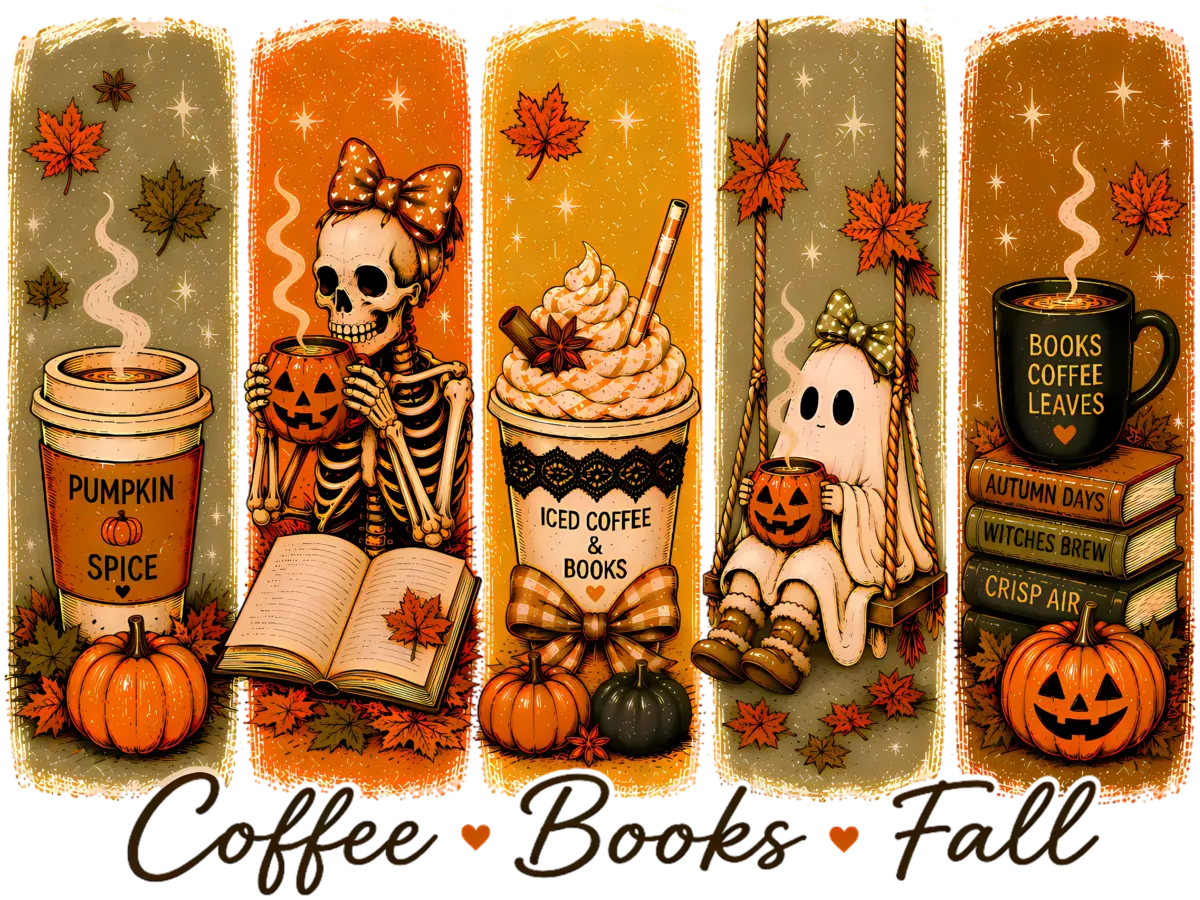 Coffee Books Fall – Bügelbild