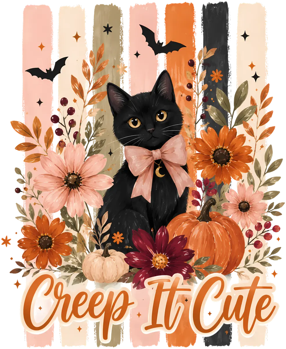 Creepin' It Cute Katze – Bügelbild