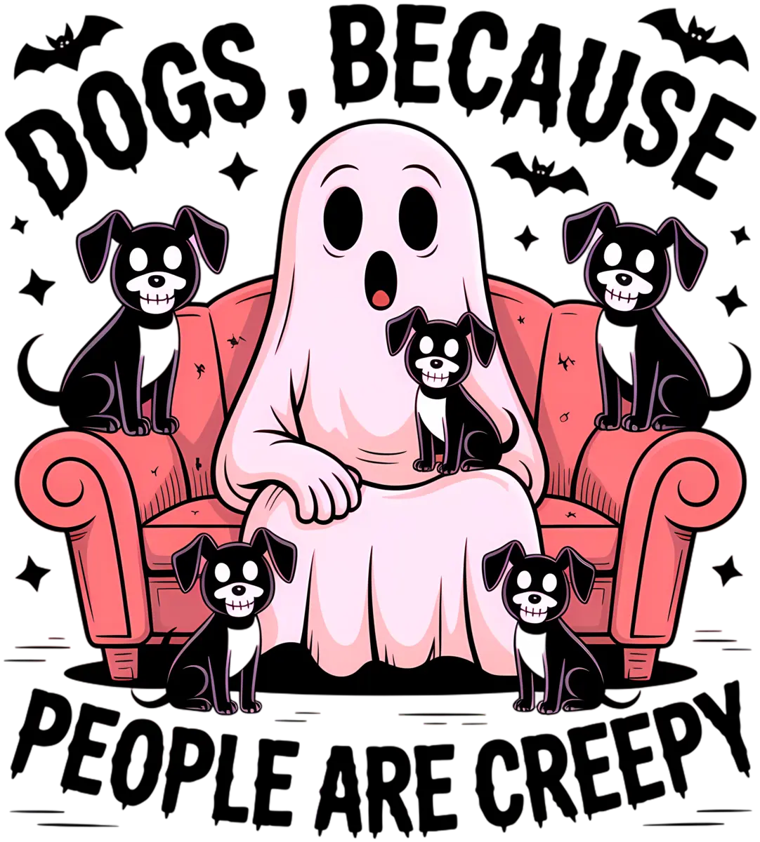 Dogs Because People Are Creepy – Bügelbild