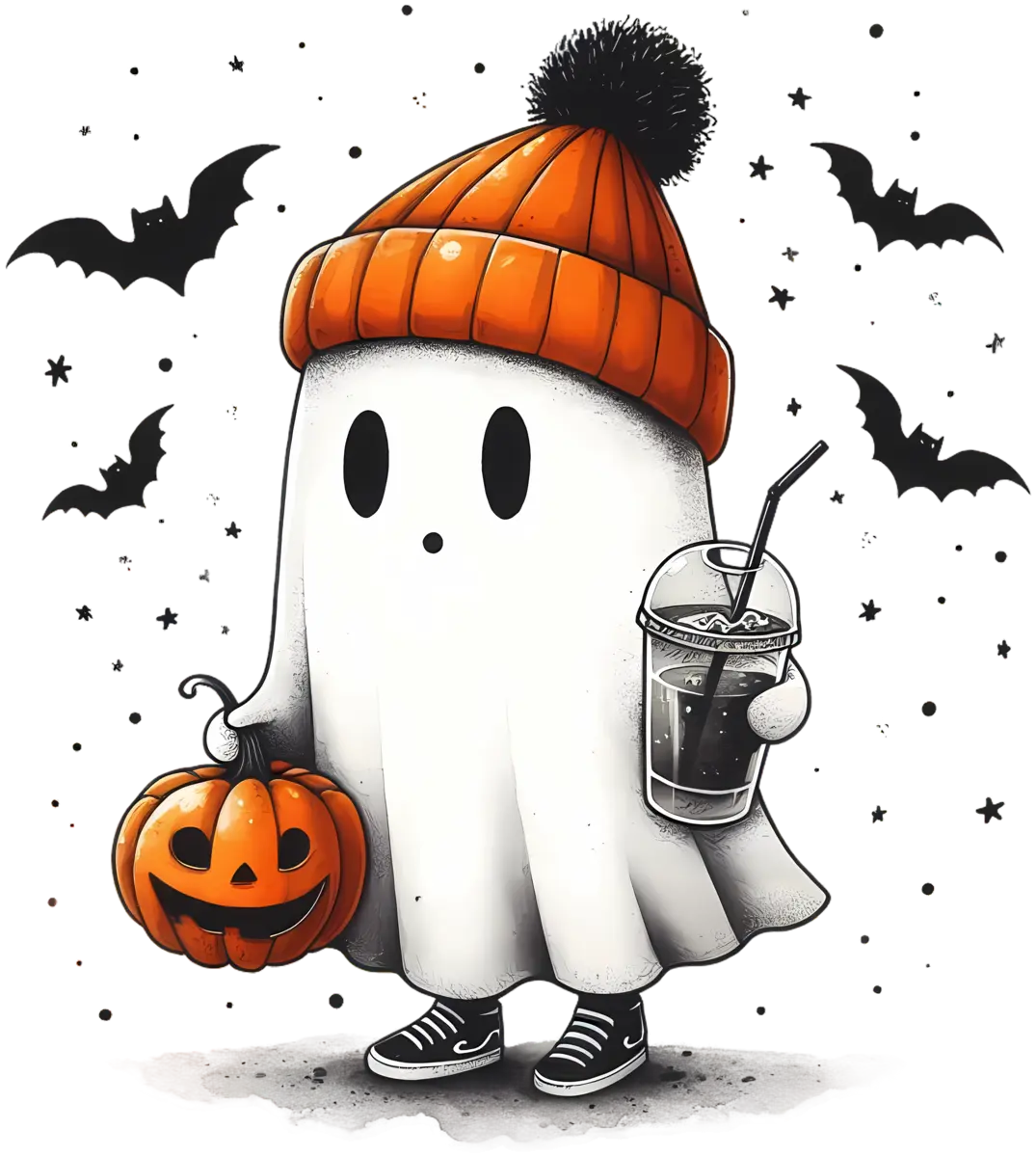 Eiskaffee-Geist – Bügelbild