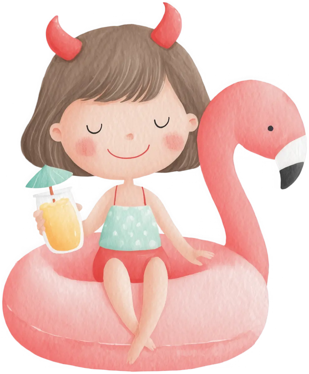Flamingo-Girl – Bügelbild