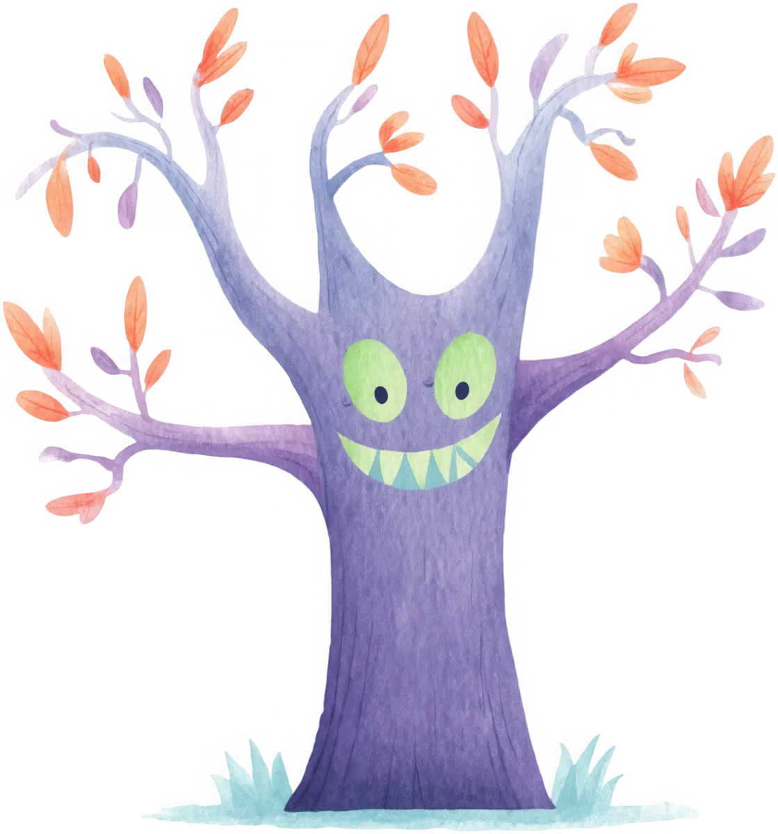 Frecher Halloweenbaum – Bügelbild