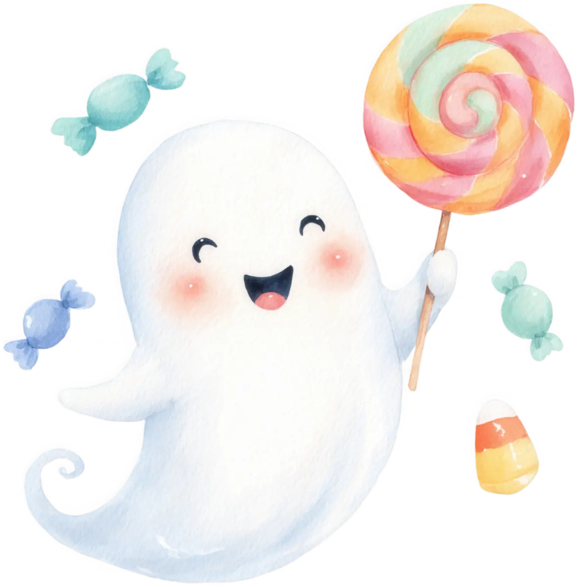 Geist mit Lolli – Bügelbild