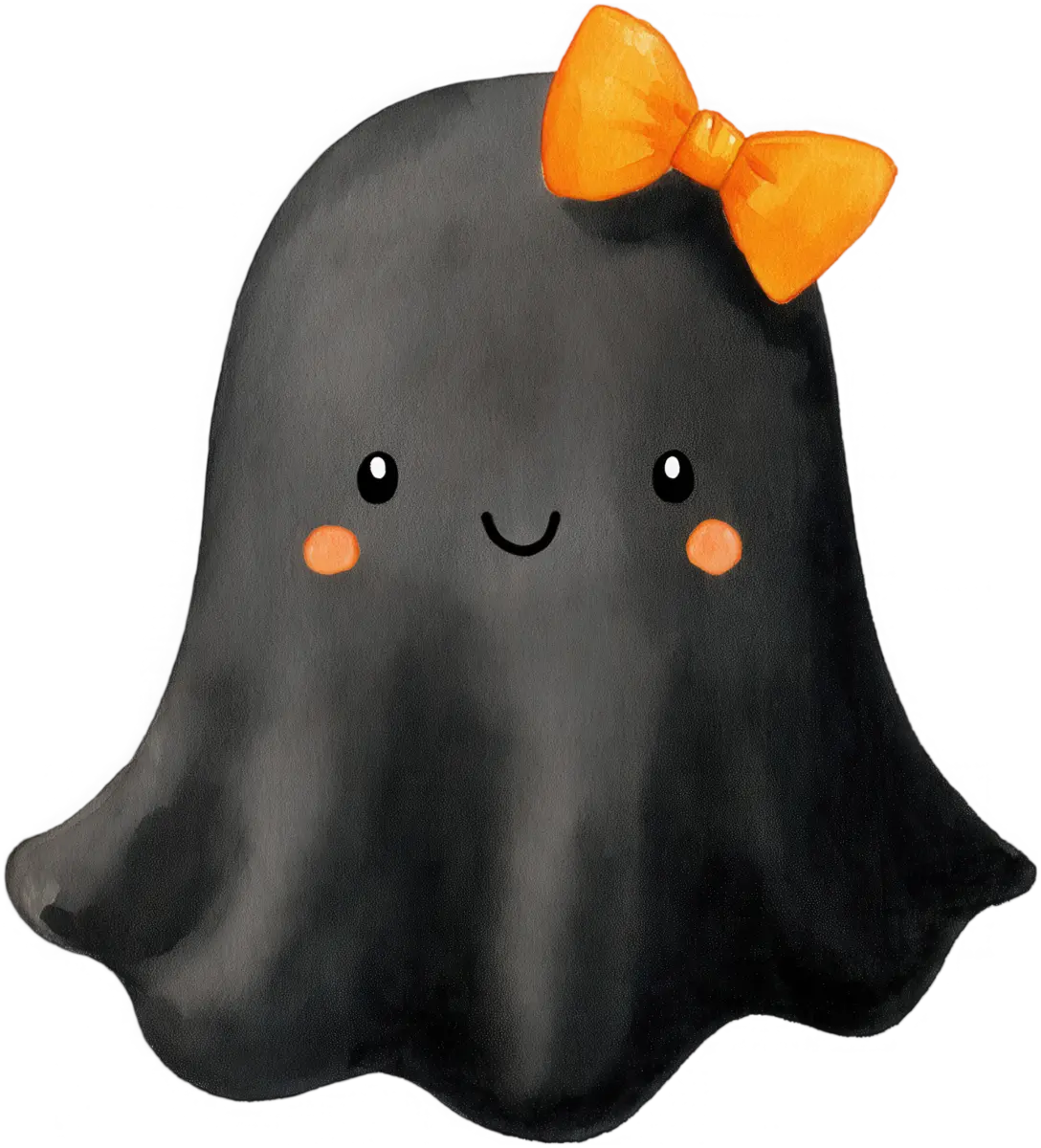Geist mit orangener Schleife – Bügelbild