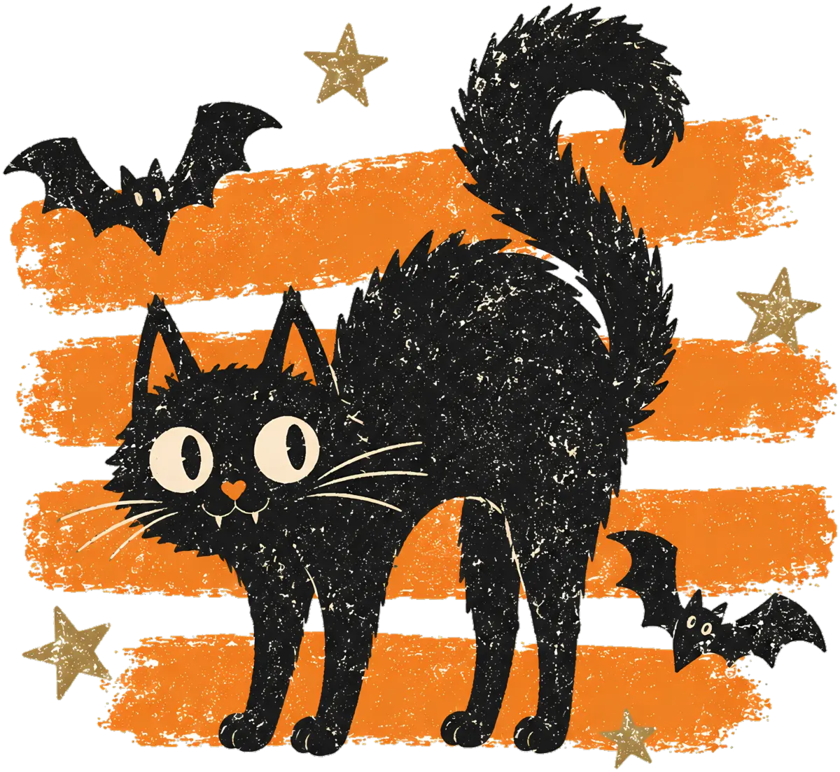 Halloween-Kreidekatze – Bügelbild