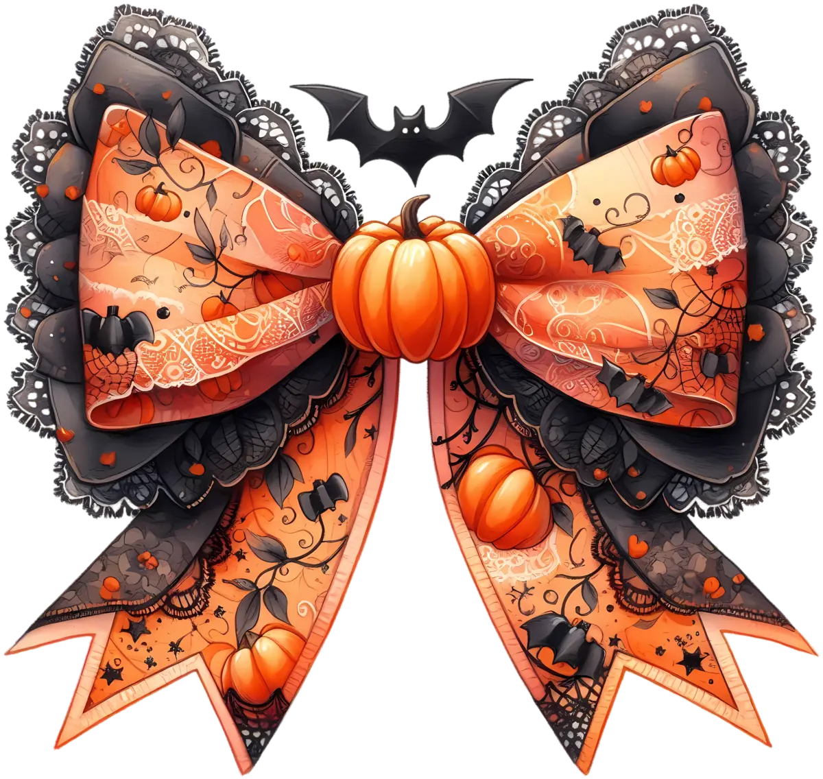 Halloween-Schleife – Bügelbild