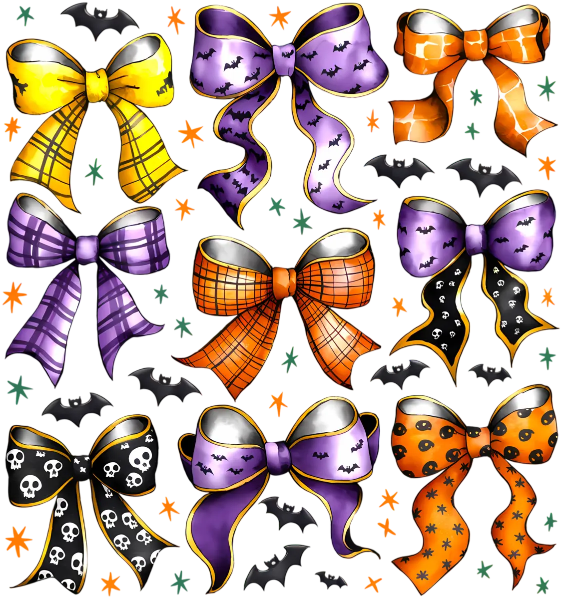Halloween-Schleifen – Bügelbild