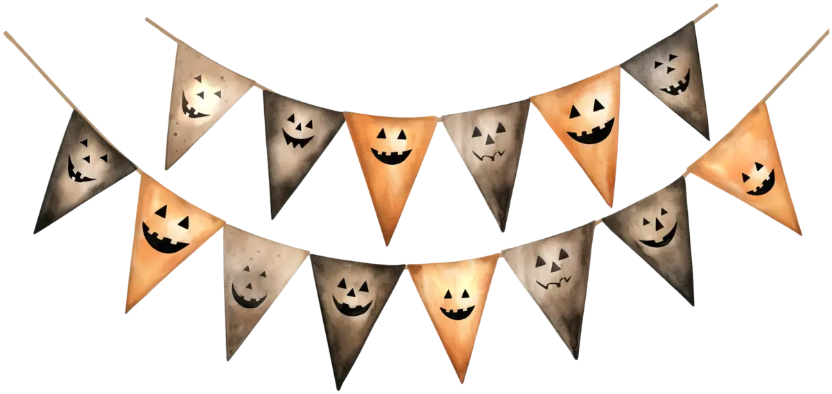 Halloween-Wimpelkette – Bügelbild