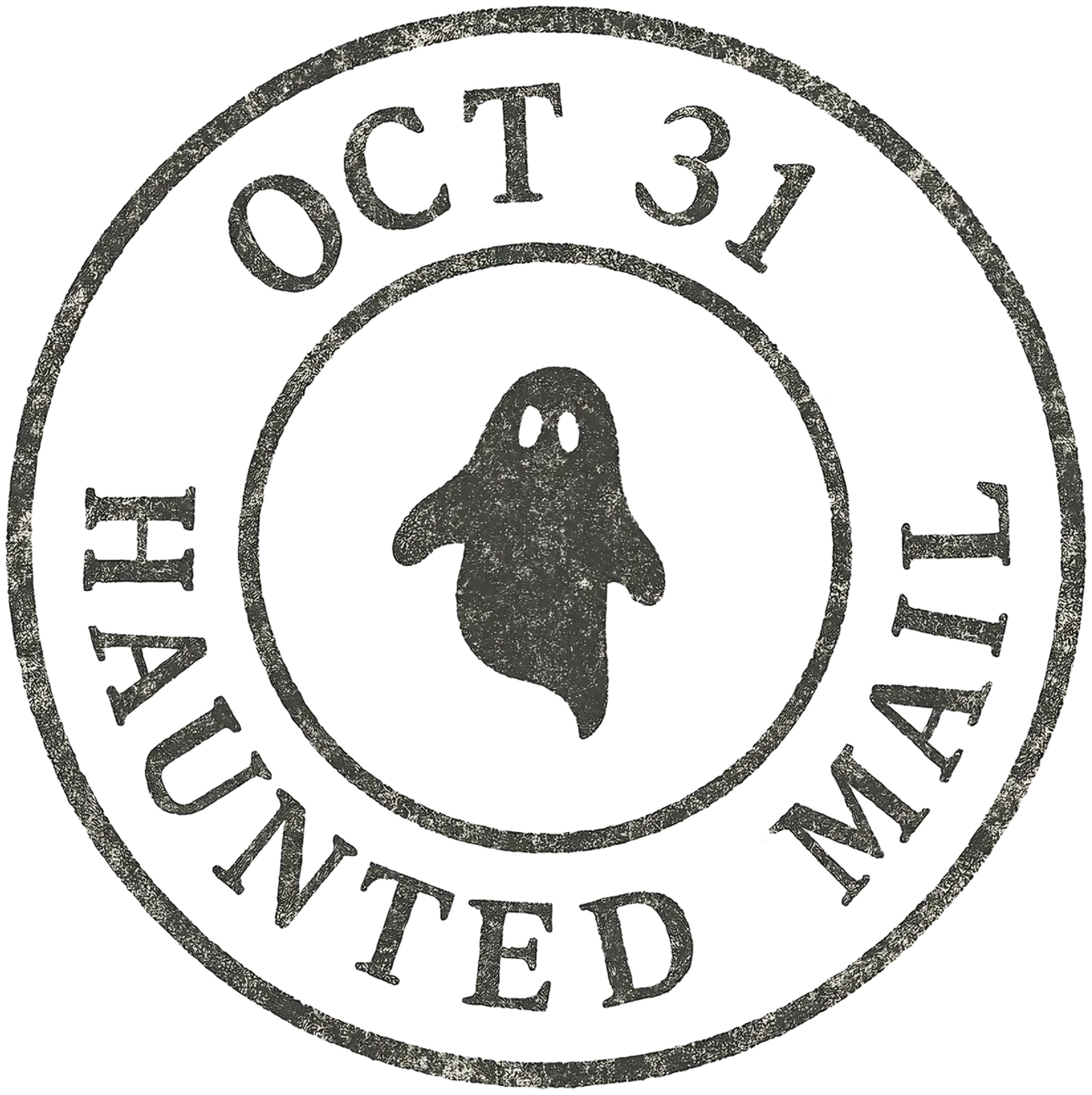 Haunted Mail Briefmarke – Bügelbild