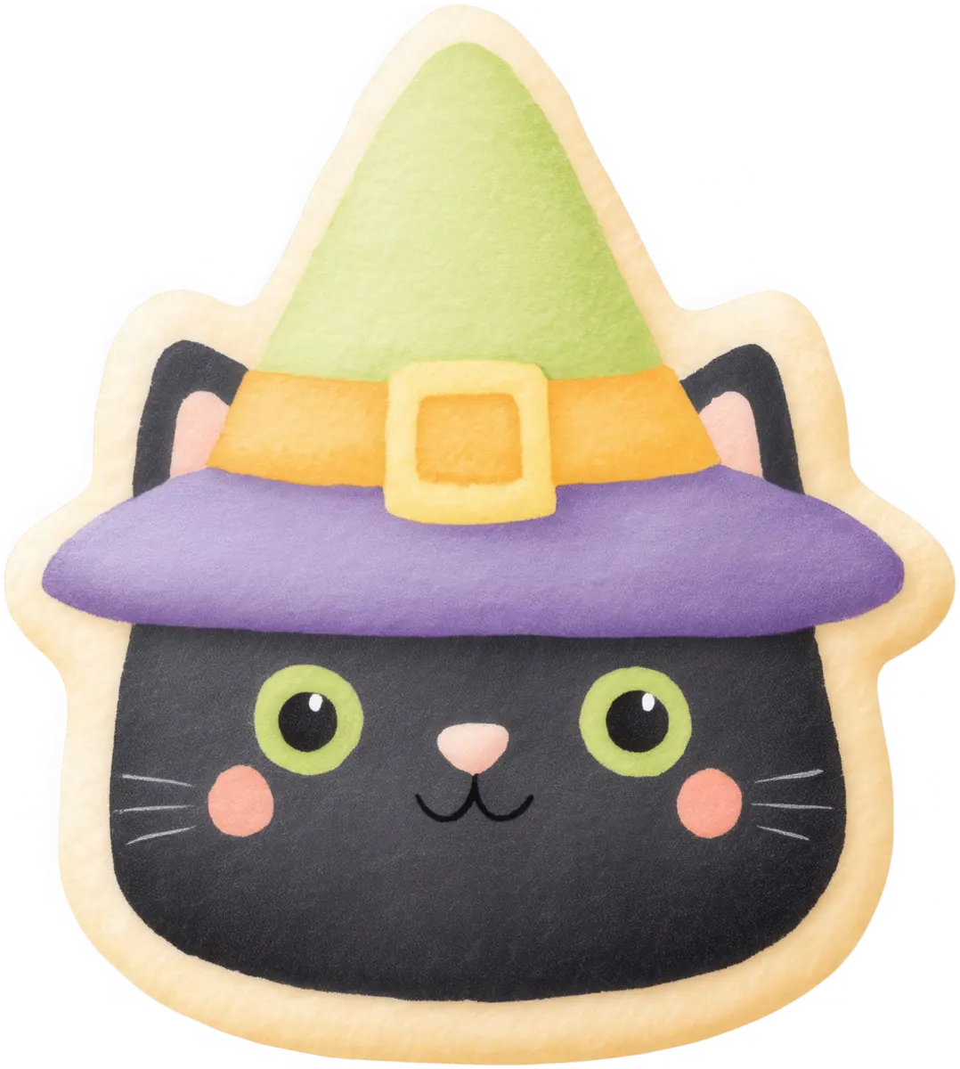 Hexenkatzen-Keks – Bügelbild