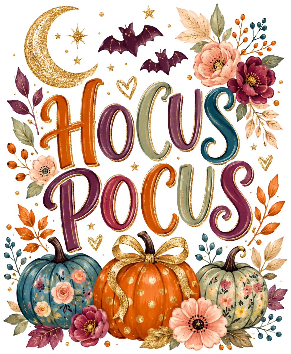 Hocus Pocus Blumenzauber – Bügelbild