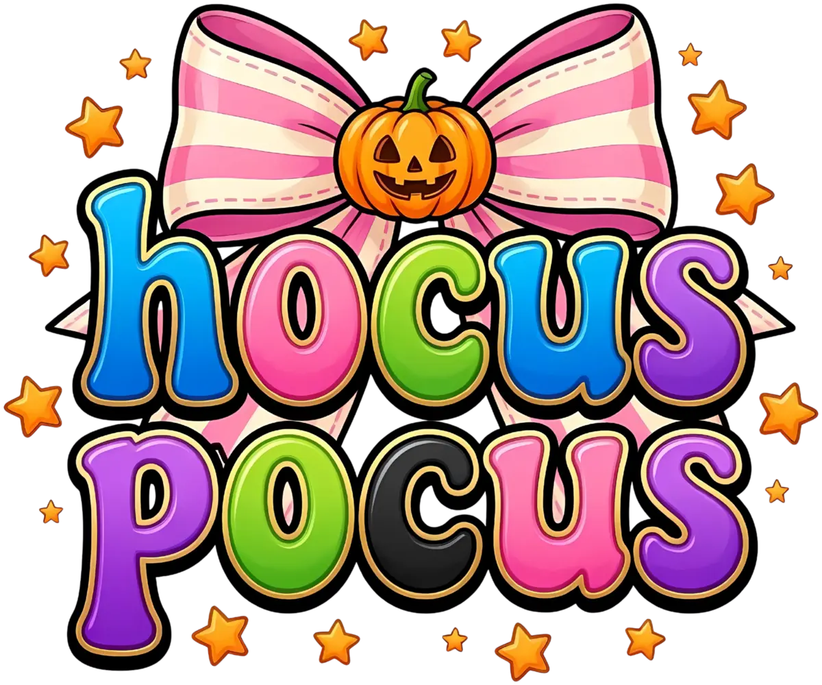 Hocus Pocus Regenbogen-Schleife – Bügelbild