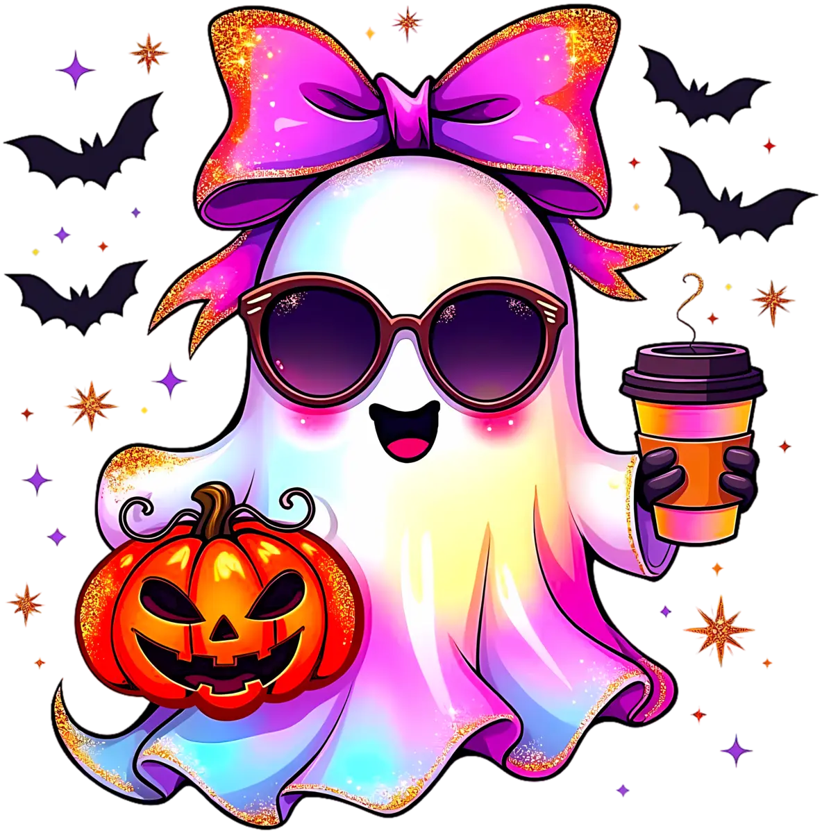 Holo Coffee-Geist – Bügelbild