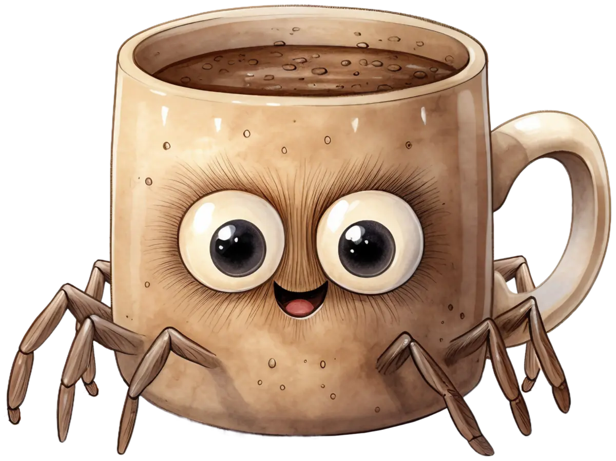 Kaffeespinne – Bügelbild