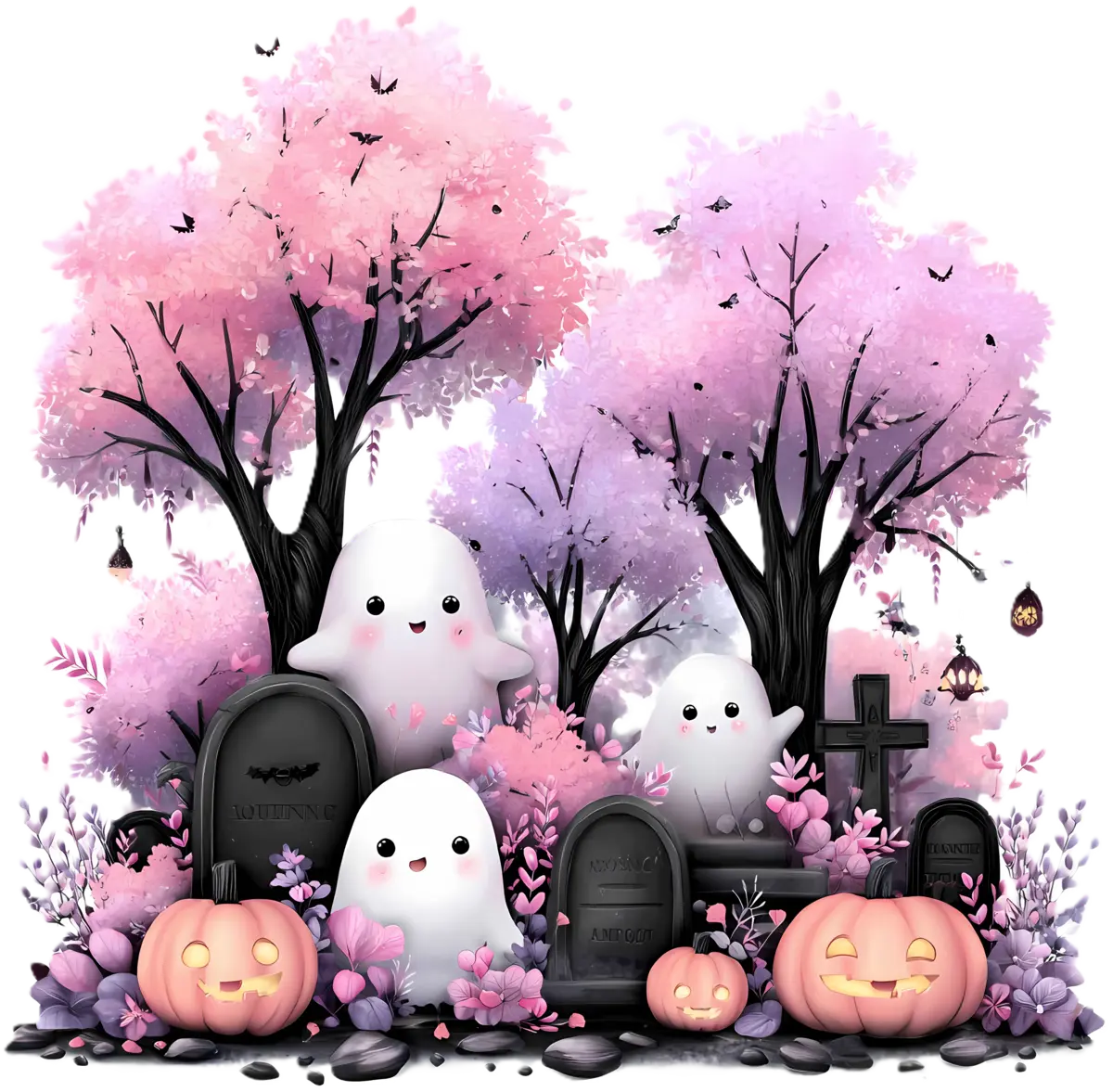 Kleine Friedhofsgeister – Bügelbild