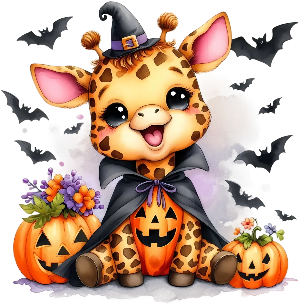 Kleine Halloween-Giraffe – Bügelbild