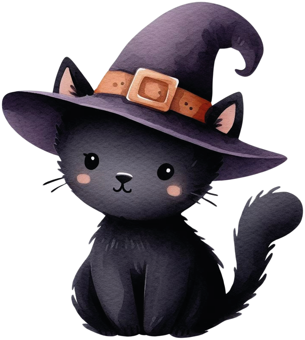 Kleine schwarze Hexenkatze – Bügelbild