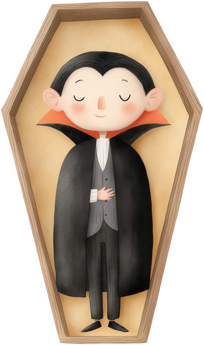 Kleiner Dracula im Sarg – Bügelbild