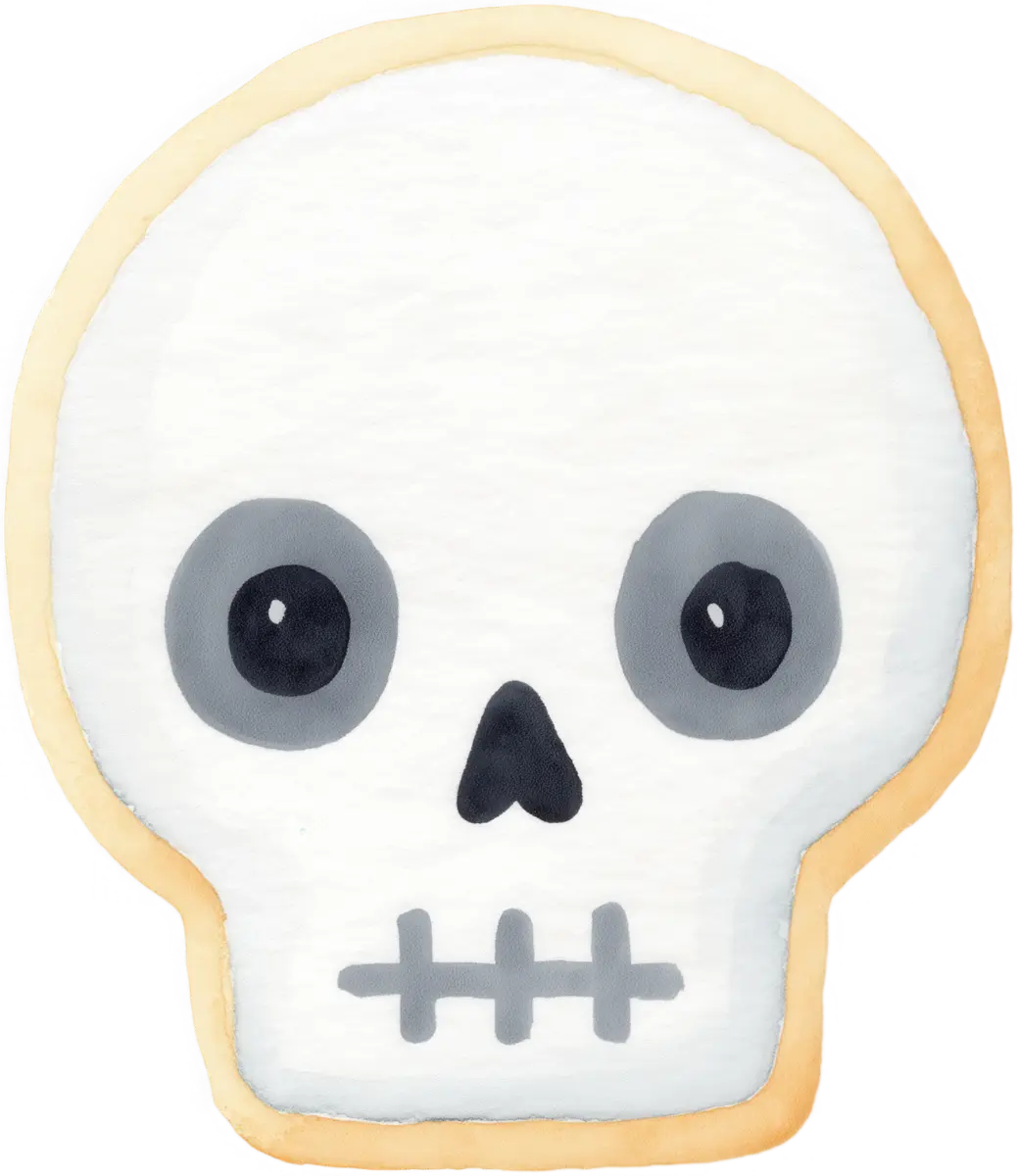 Kleiner Totenkopf-Keks – Bügelbild