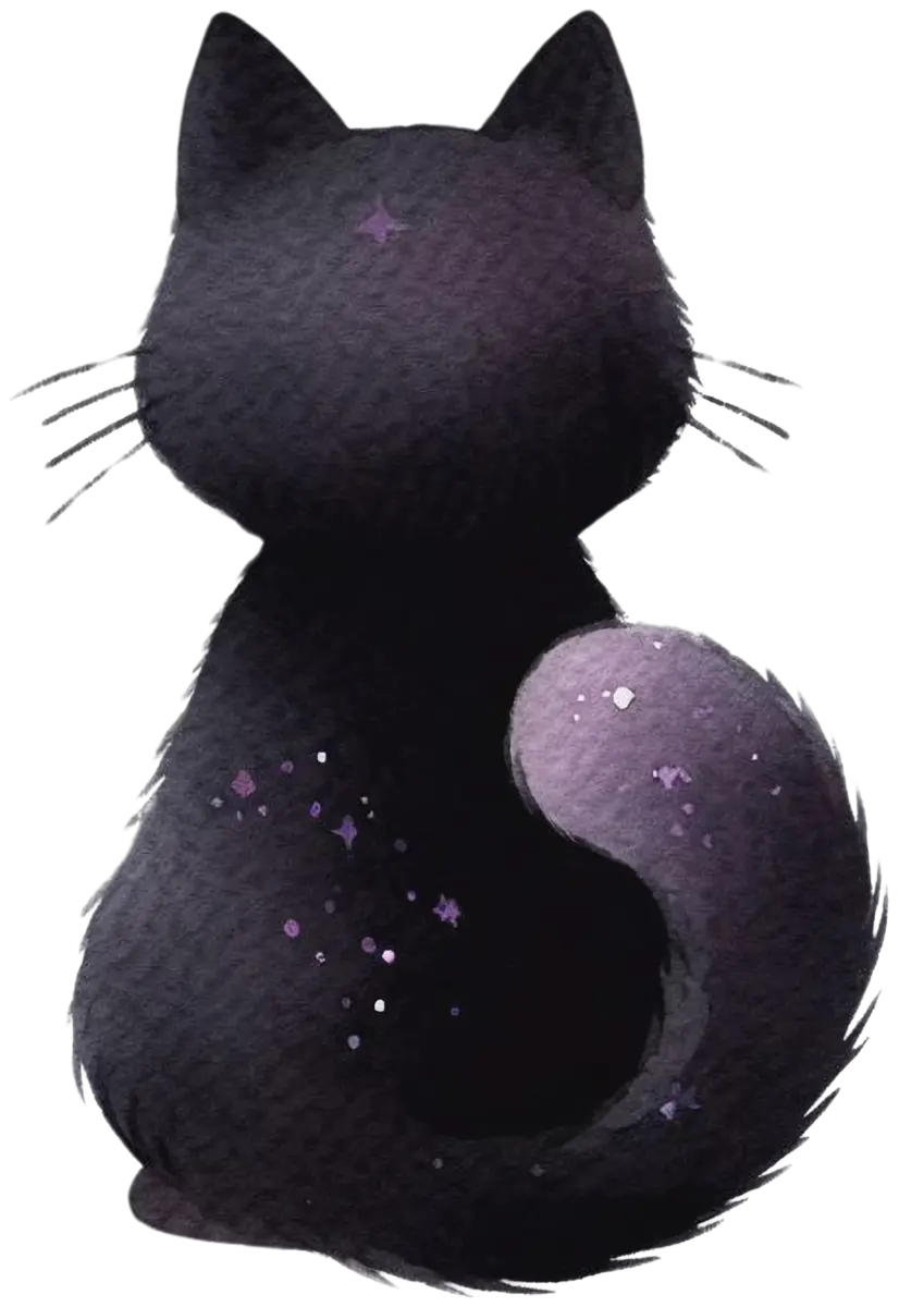 Schwarze Mondkatze – Bügelbild