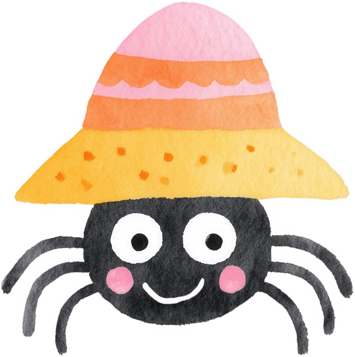 Spinne mit Sommerhut – Bügelbild