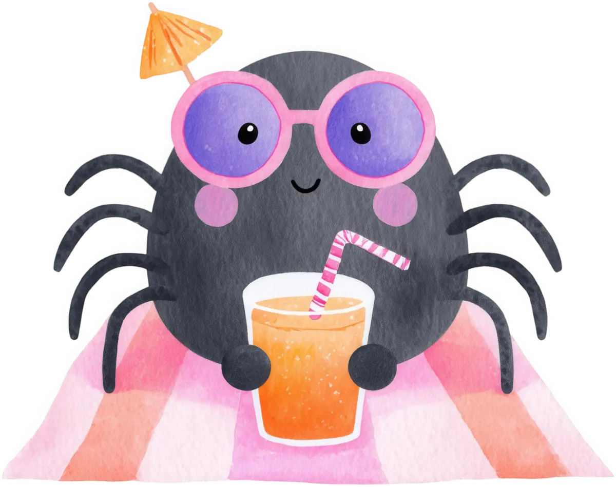 Spinne mit Sonnenbrille – Bügelbild