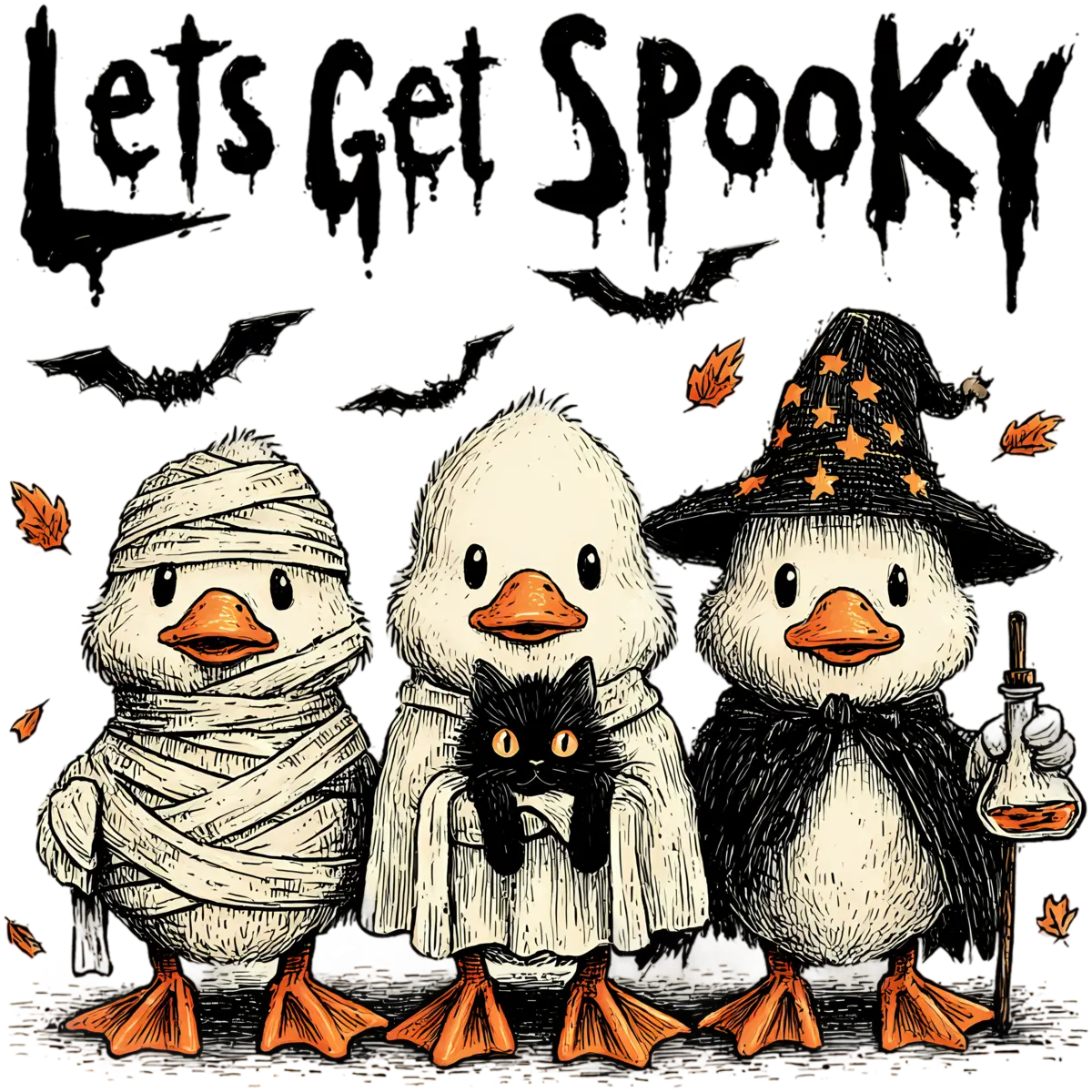 Spooky Entenbande – Bügelbild