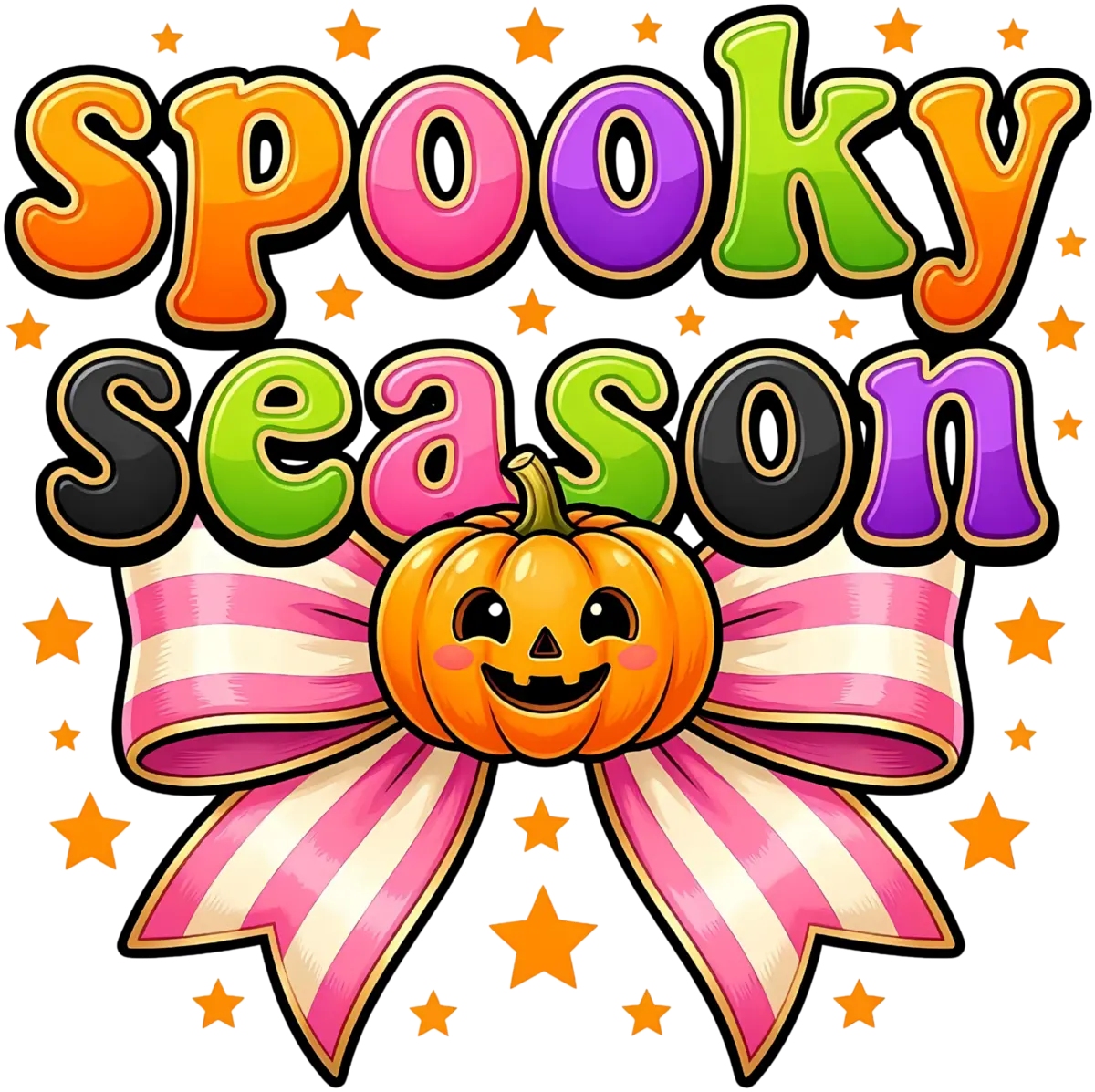 Spooky Season Regenbogen-Schleife – Bügelbild