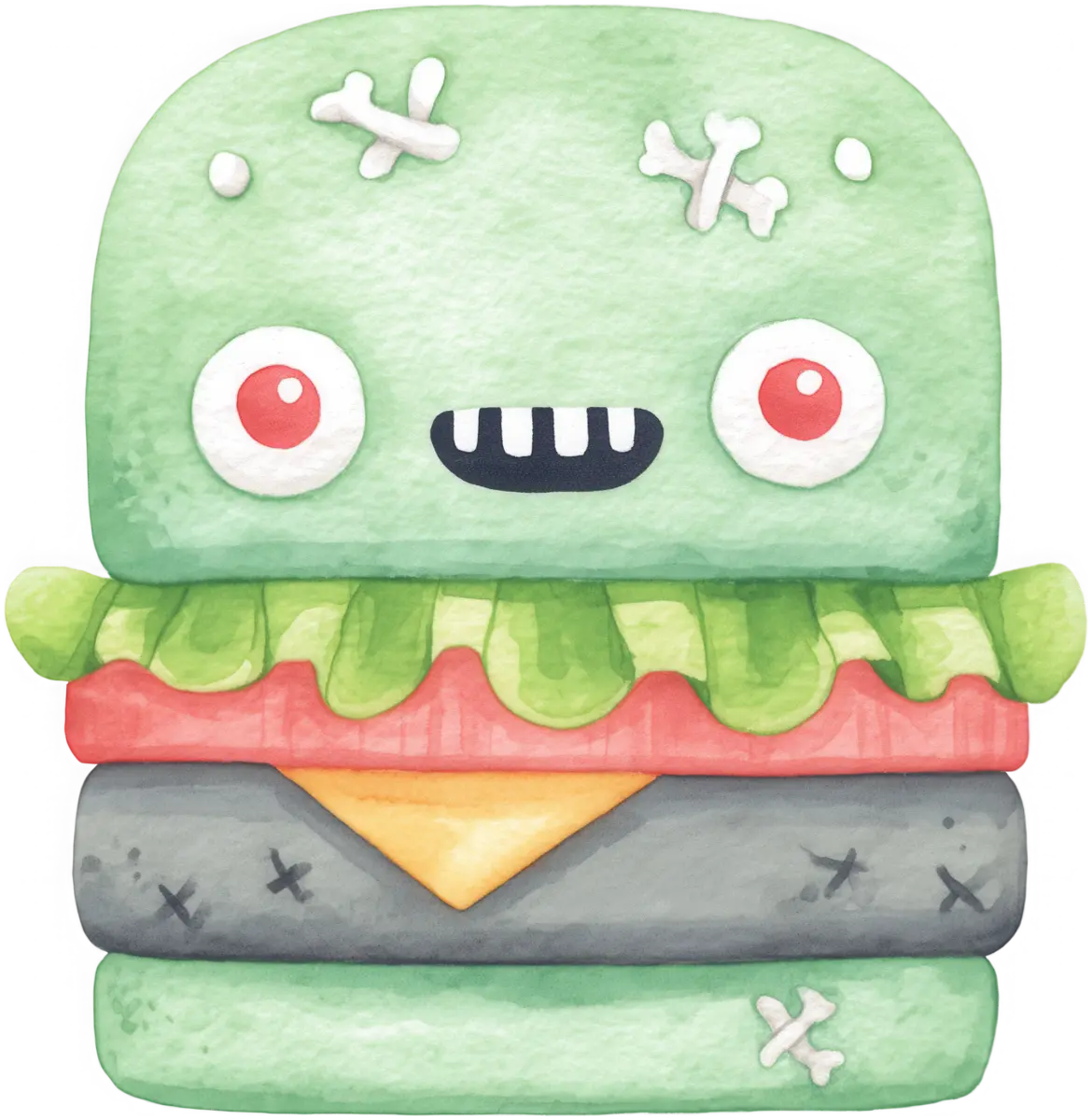 Süßer Monster-Burger – Bügelbild