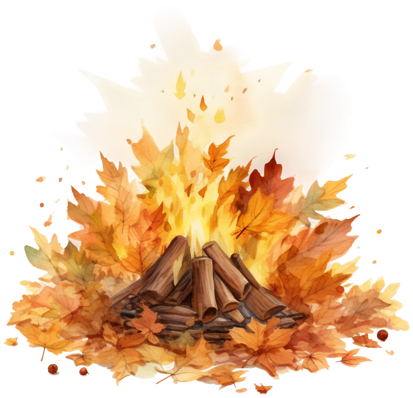 Gemütliches Herbstfeuer – Bügelbild