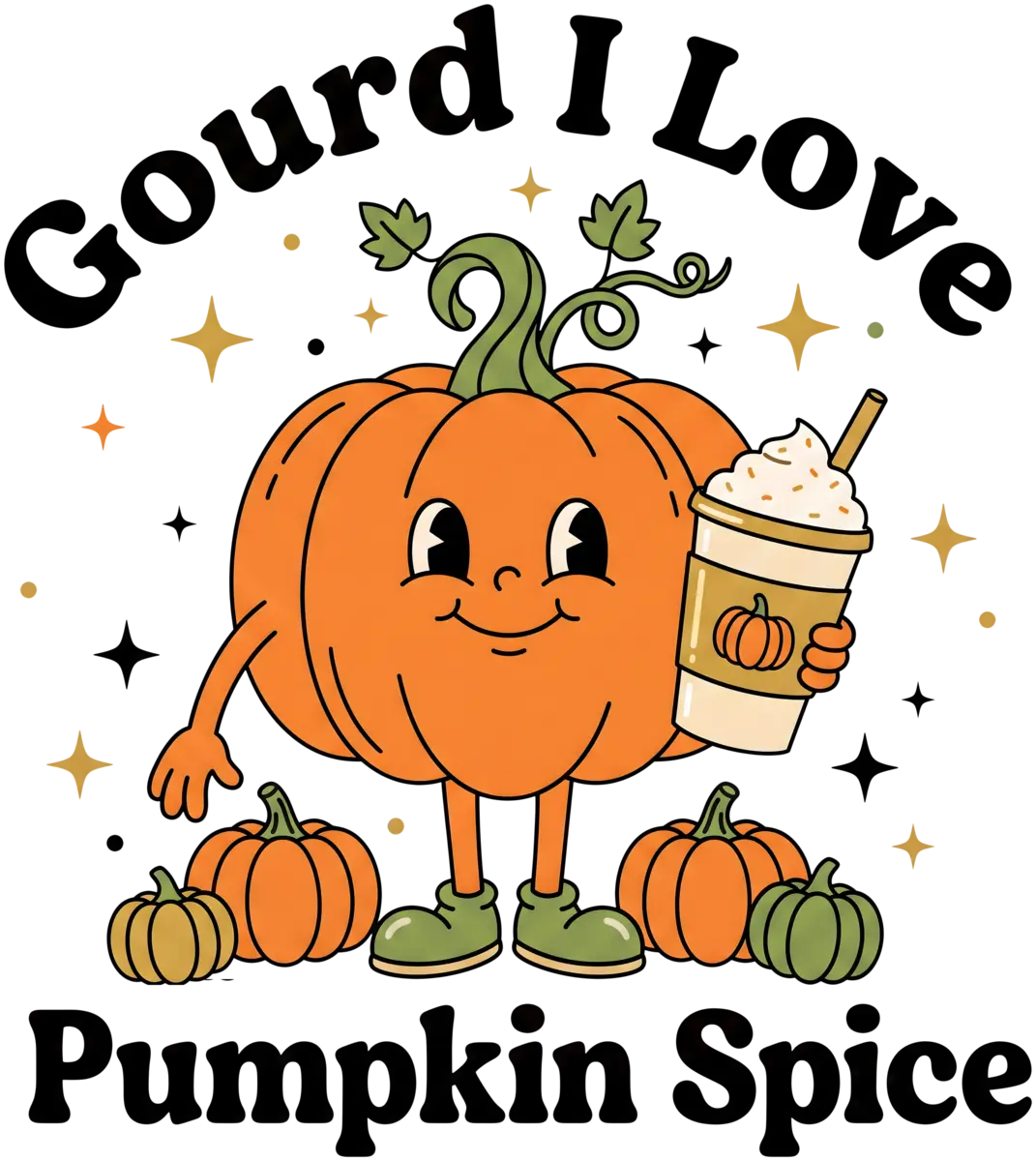 Gourd I Love Pumpkin Spice – Bügelbild