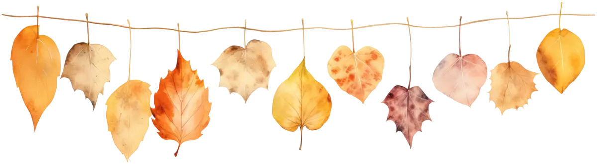 Herbstblätter-Girlande – Bügelbild