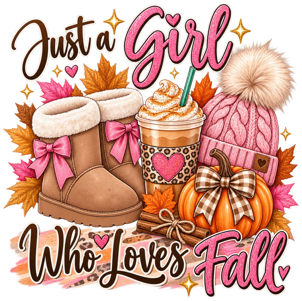 Just a Girl Who Loves Fall – Bügelbild
