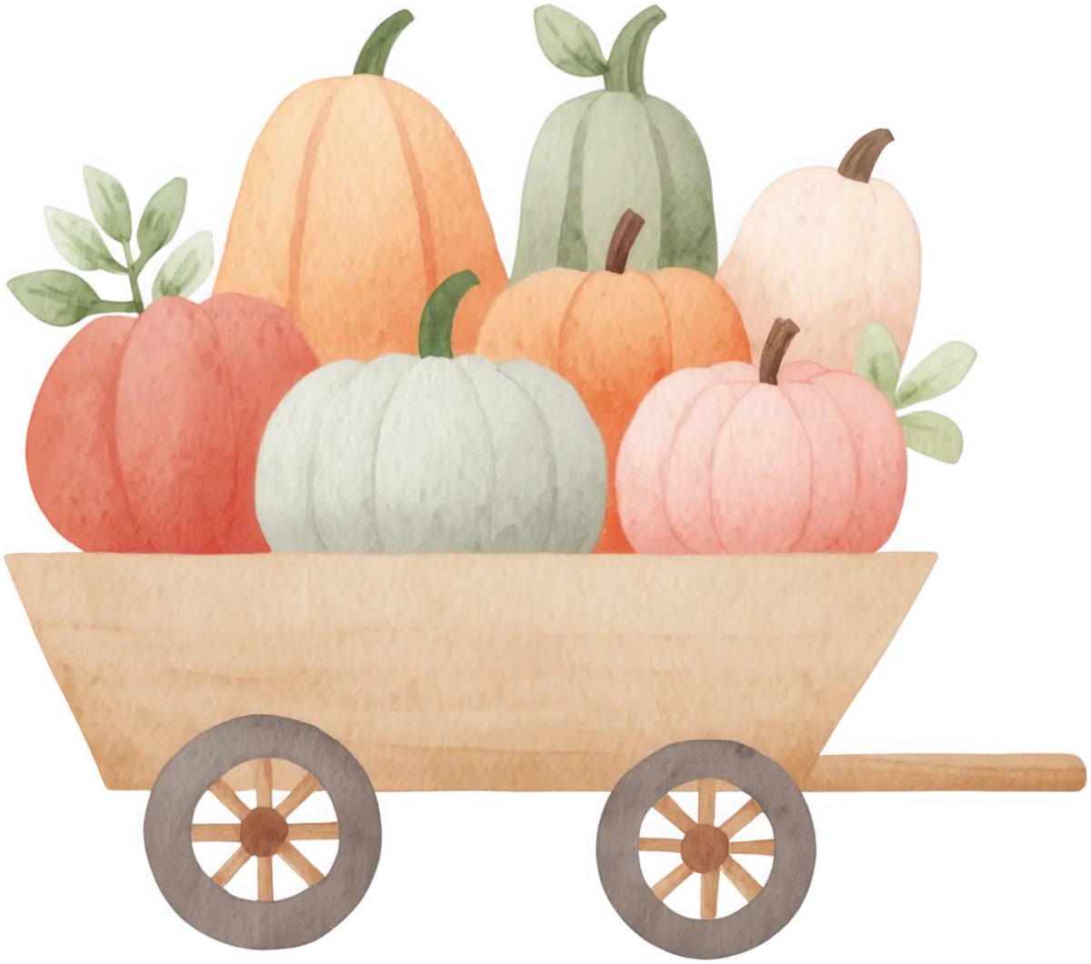 Kürbiswagen – Bügelbild