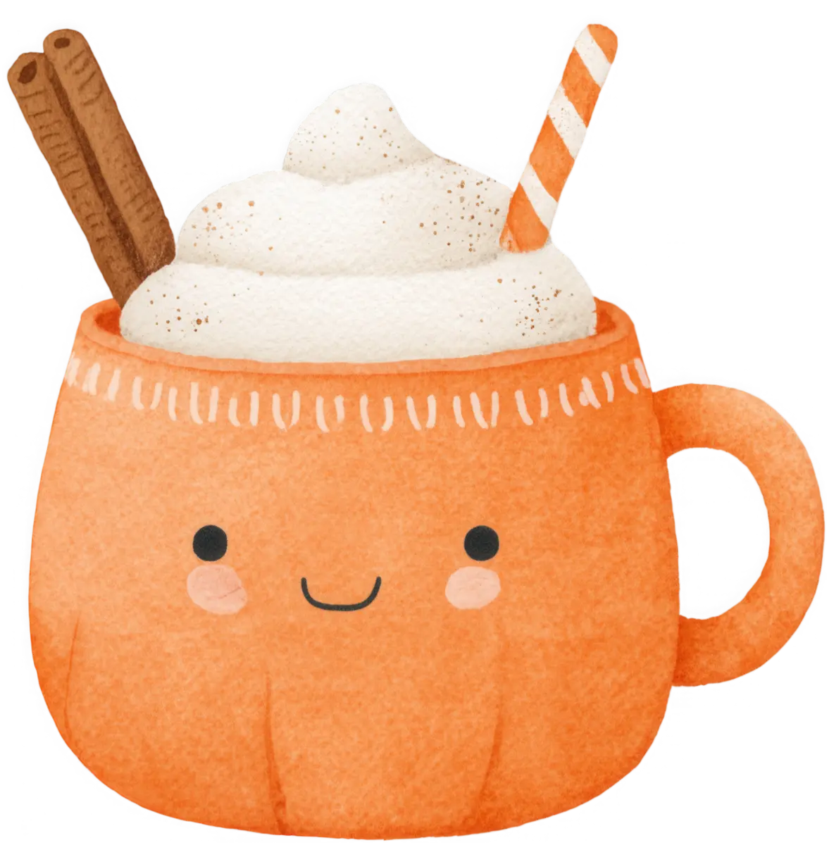 Kuschelige Kürbistasse – Bügelbild