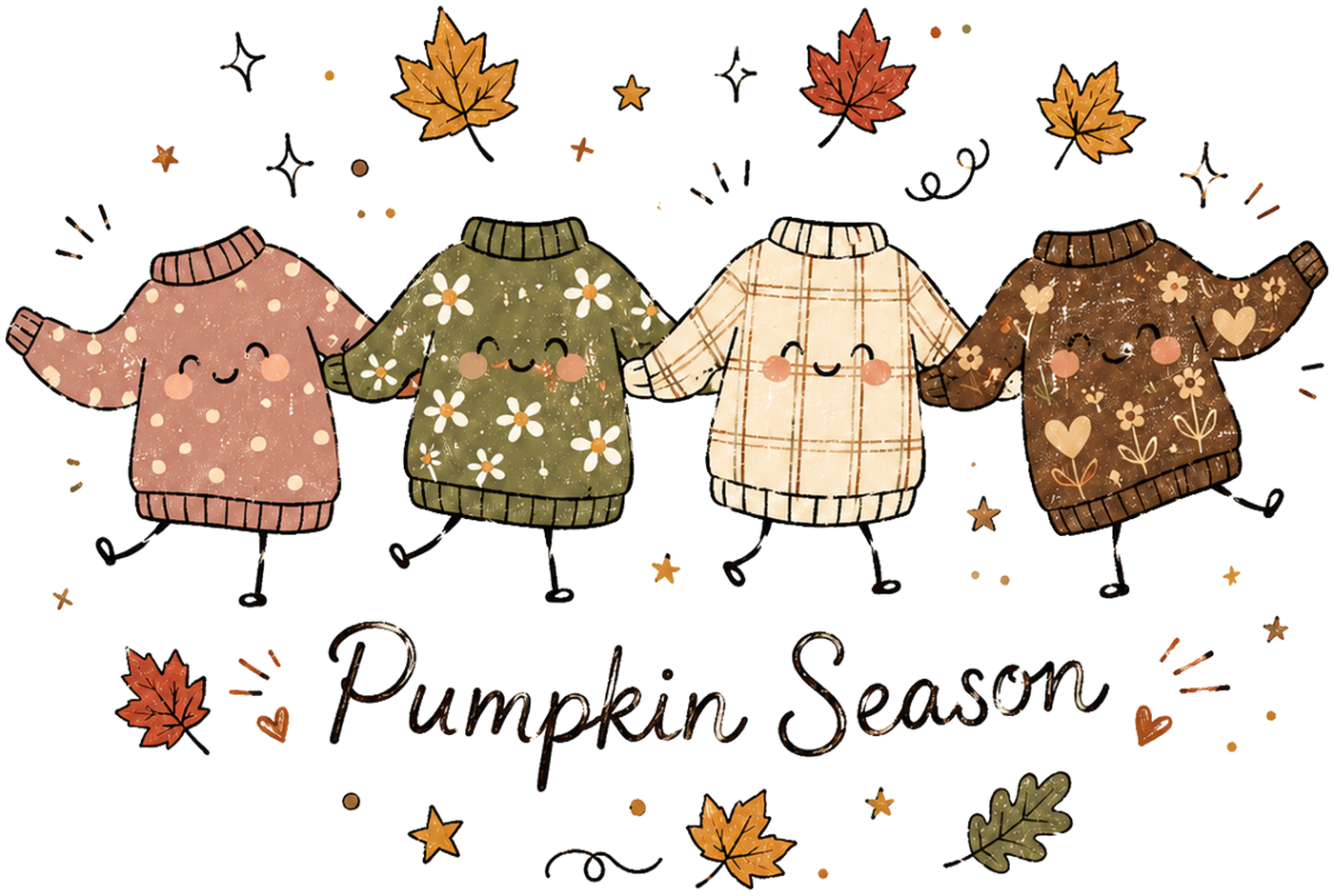 Pumpkin Season Pulloverfreunde – Bügelbild