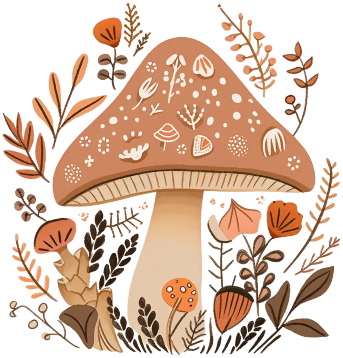 Verträumter Boho-Pilz – Bügelbild