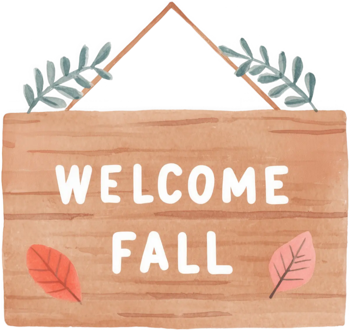 Welcome Fall Schild – Bügelbild